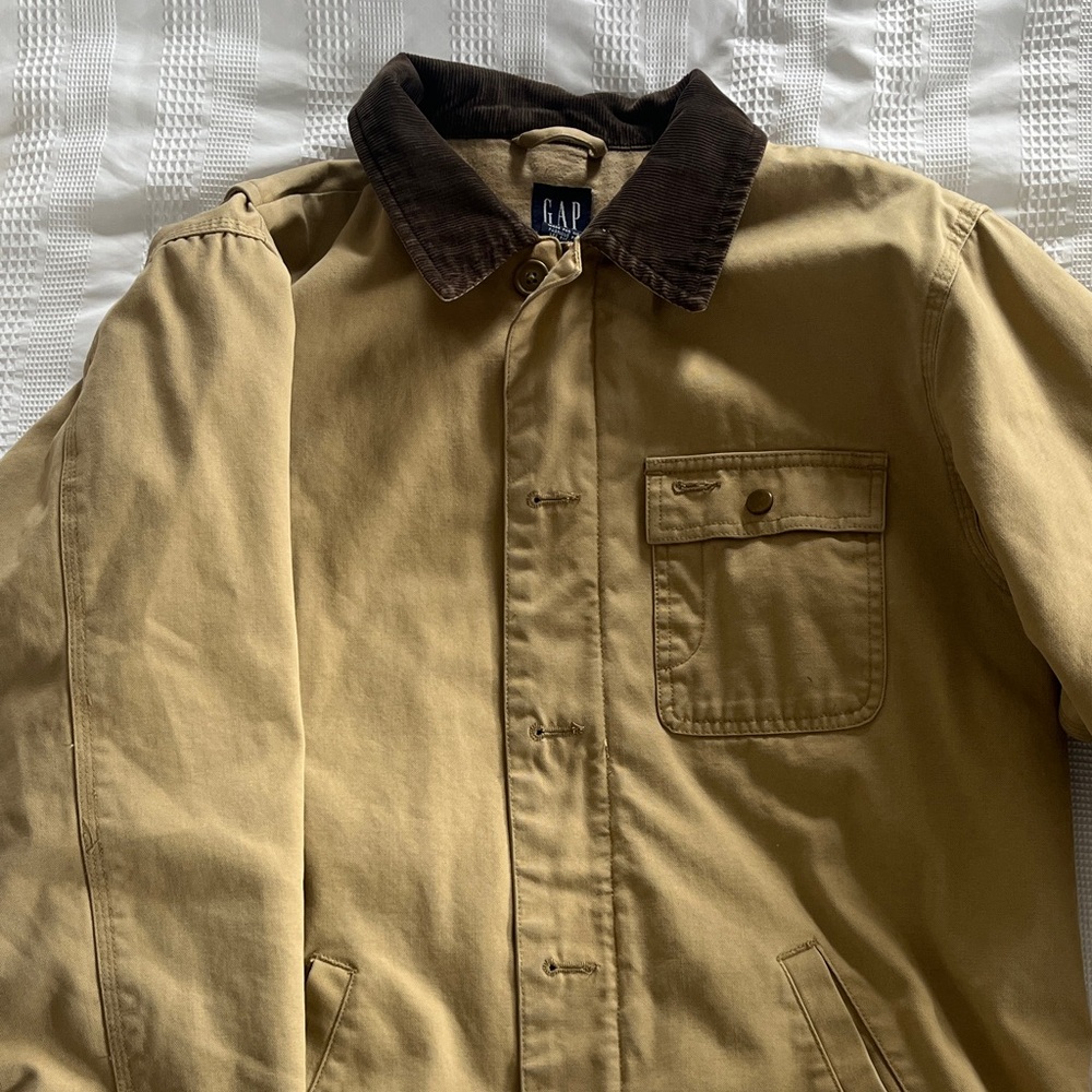 GAP Kid’s Beige Jacket with Dark Brown Collar